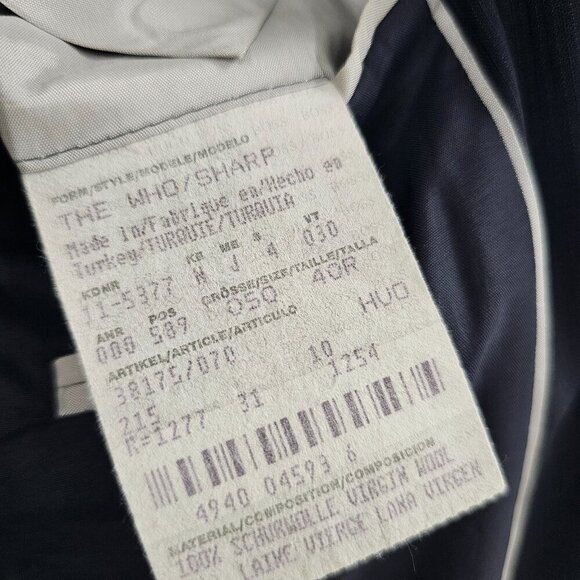 Hugo Boss 40R Navy Striped 3-Button Sport Coat Blazer Jacket G391 - Picture 11 of 11